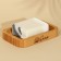 Wooden soap dish "SOAP", square, bamboo