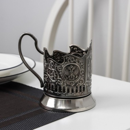 The cup holder "Ural", d = 72mm. nickelled, with blackening-1