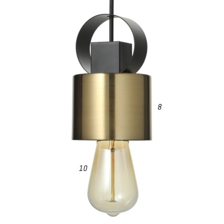 Lamp Bayerlux 2287/1 E27 40W black and gold 10x10x13-113 cm-4