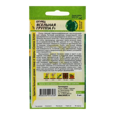 Seeds of cucumber "nursery group", F1, 5 pcs-1