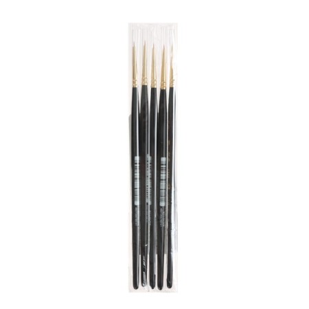 Rubloff brush red tough synthetics, round, shortened, series 1315 No. 00, short black matte handle, yellow clip-3