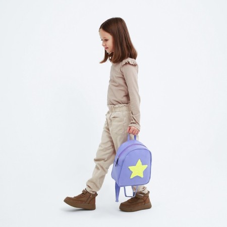 Baby backpack for girls made of artificial leather "Star", plush strip, 27x23 x 10 cm-6