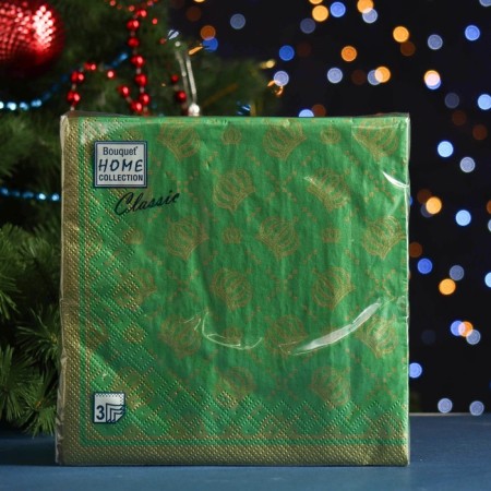 Paper Napkins "Home Collection Classic" Crown of the Empire Green, 3 layers, 33x33, 20 sheets