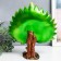 Polystone souvenir "Blue peacock with green, blossoming tail in the meadow" 13x30x35 cm