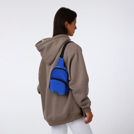 Textura lightning bag, external pocket, blue color-6