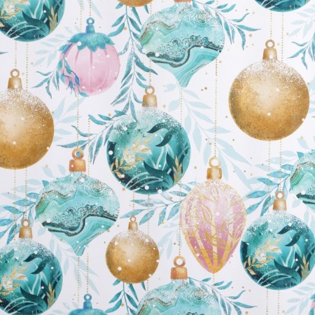 Glossy packaging paper "New Year's balls", 50 x 70 cm, New Year-2