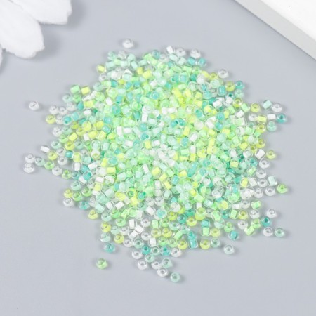 Glass 12/0 "Transparent. Color middle. Green" 10 g