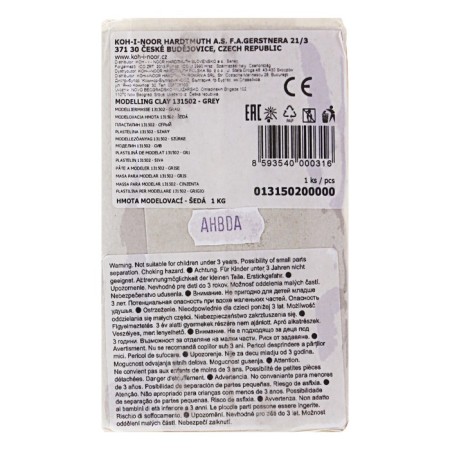 Plasticine 1 kg Koh-I-Noor 1315, school, gray, soft-1