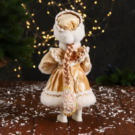 Snow Maiden "in a kokoshnik with stones" 32 cm, gold-2