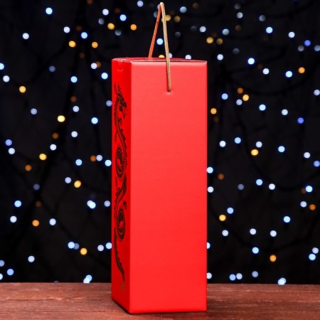 Box for champagne "Dragon on Red", 11 x 11 x 35 cm-2