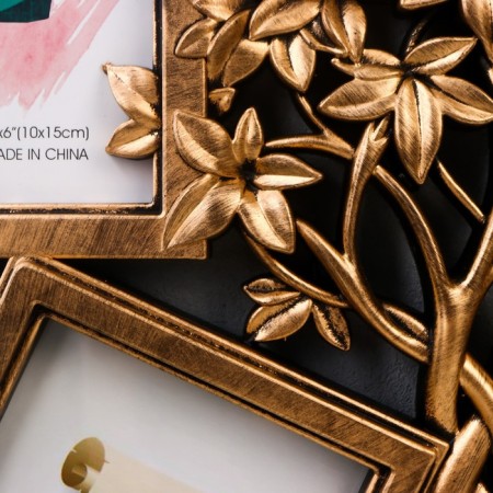 Photo frame plastic in 5 photos 10x15 cm "Cash tree" gold 45x37.5 cm-1