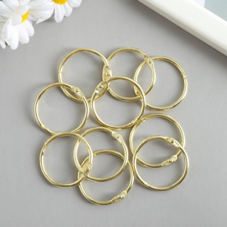 Rings for creativity (for photo albums) "gold" int. D = 2.6 cm external. D = 3 cm set 10 pcs 536458-2