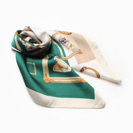Women's scarf minku 70*70 cm, green
