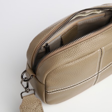Female bag, cross-body, on lightning, khaki color-7