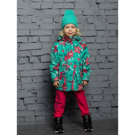 Vetrovka for girls, height 98 cm, emerald color-3