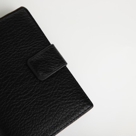 Male purse on magnet 3 in 1, department for auto documents, passports, black color-3