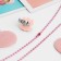Set of children's “chosen” 5 objects: pendant, 4 rings, fantasy, shape mix, pink color