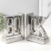 Book holders Ceramics "Inscription - Book" Set 2 pcs silver 28x7x17.5 cm