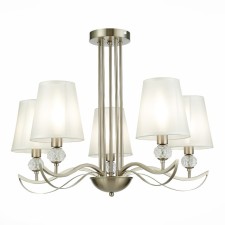 Ceiling EVOLUCE lamp. Sle111203-05. Bergamo. 5x40 W, E14, 66x66x50 cm, Nickel color, transparent