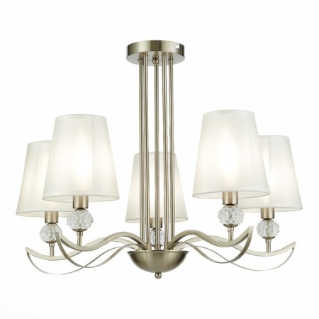Ceiling EVOLUCE lamp. Sle111203-05. Bergamo. 5x40 W, E14, 66x66x50 cm, Nickel color, transparent