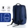 Men's backpack on a zipper, 2 outer pockets, with USB, blue color