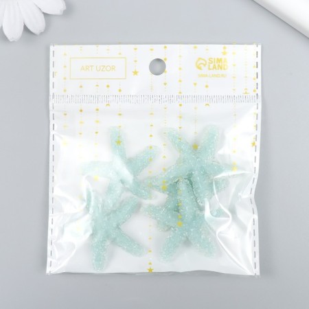 Decor for creativity plastic "Mint Sea Star" Sugar 3,8x0.5x3.8 cm-3