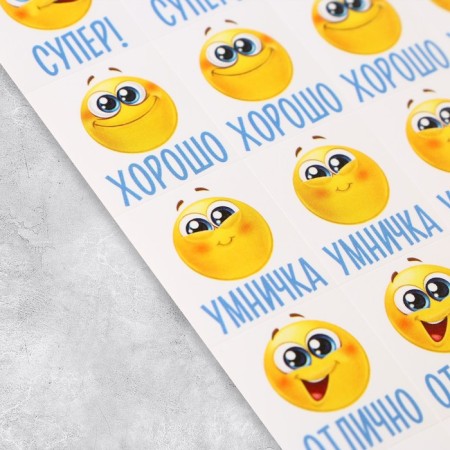 Paper stickers of the “Smiley” rating, 10.5 × 18 cm-1