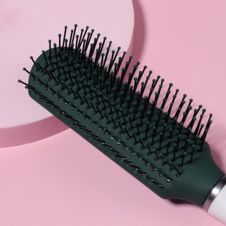 The comb massage, rubberized handle, 4 × 23 cm, green/white color-2