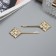 Invisibility for hair "Bente" (set 2 pcs) squares, 5 cm, gold