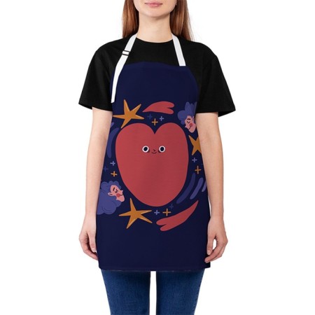 Apron kitchen with a photo print "Dizzying love", adjustable, size OS