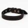 Leather collar with embossing on synthetic winterizer, 46 x 2 cm, Osh 25-35 cm, black