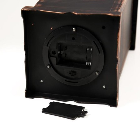 Spar "fireplace" LED from batteries 3HAAA Black with a golden patina 13, x13x34 cm Risalux-5