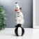 Polystone souvenir "Clown in a cap on a ball" Black and white with gold 18x5x7.5 cm
