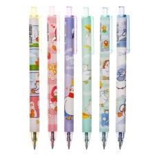 Gel pen, automatic 0.5 mm, blue rod, body with a pattern, mix (barcode on a piece)