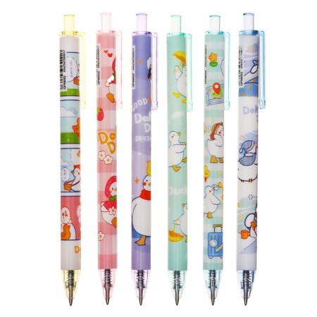 Gel pen, automatic 0.5 mm, blue rod, body with a pattern, mix (barcode on a piece)