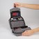 Road cosmetic bag, 2 parts on lightning, with hook, color gray color