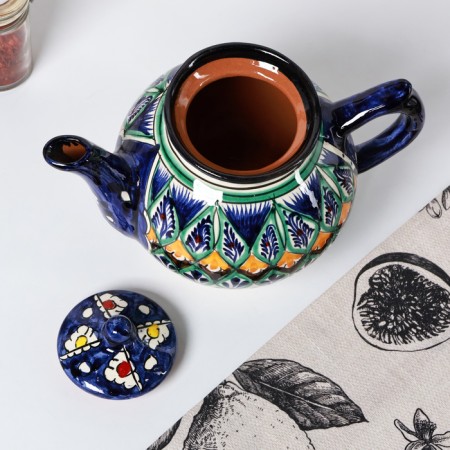 Rishtan ceramics "Patterns", 1000 ml, blue-8