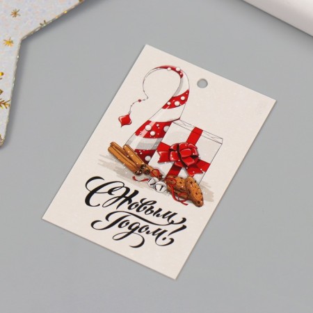 Cardboard Biro "Happy New Year. Cosiness" set 10 pcs (5 types) 4x6 cm-3