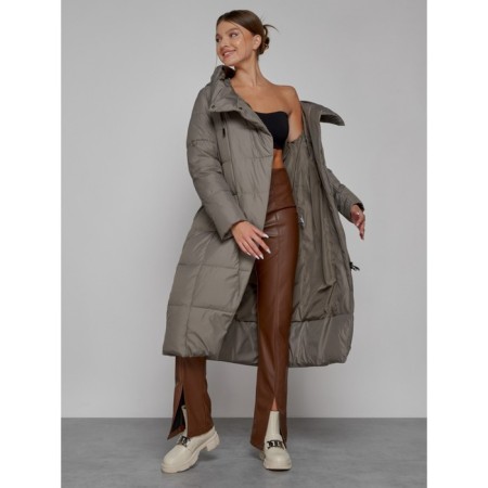Coat insulated winter female, size 48, brown color-13