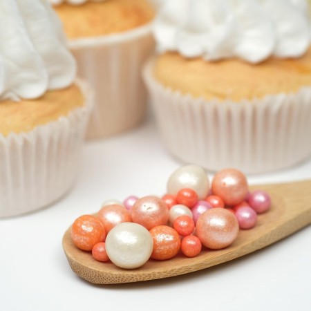 Confectionery sprinkling "pearls" with soft ceter, in color glaze, 50 g-1