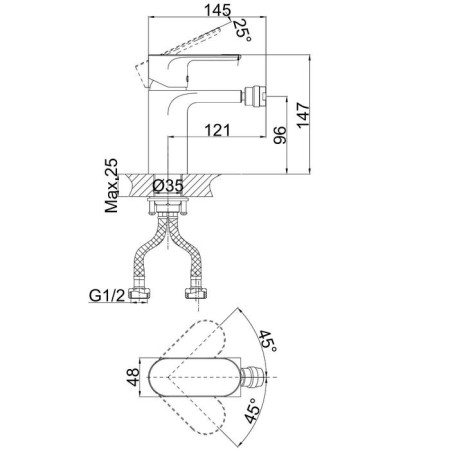 Bida mixer D&K Bayern Purer DA1252201, single -leaf, chrome-1