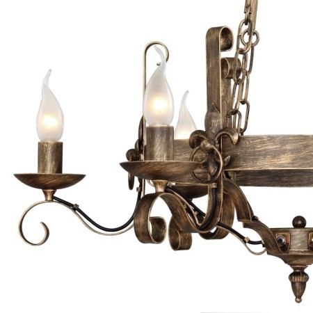 Boulogne chandelier, 6x60W E14, bronze color-1