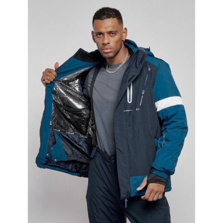 Ski costume male winter, size 50, dark blue color-12