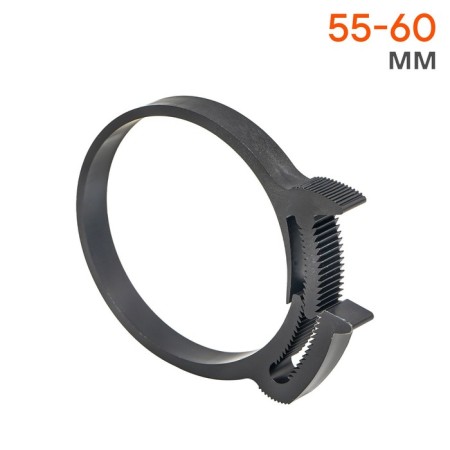 AIRLINE clamp, 55-60/9 mm, power gear castle, plastic P66, black-1