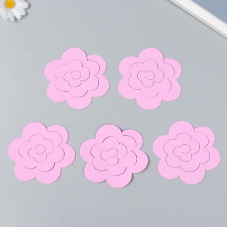 The workpiece of Foamiran "Flower Curly" 10x9.5 cm set 5 pcs. Pink bright-3