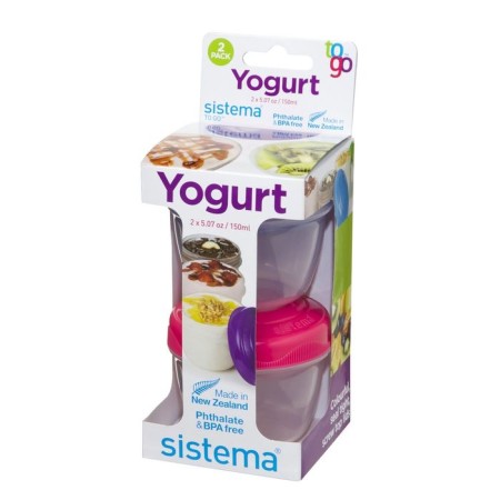 Sistema to-go yogurt capacities, 150 ml X 2 pcs., Mix color-5