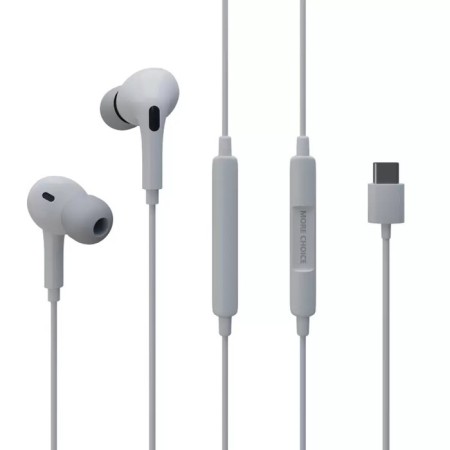 Headphones More Choice G31S, microphone, vacuum, 100 dB, 16 Ohm, 3.5 mm, 1.2 m, white-1