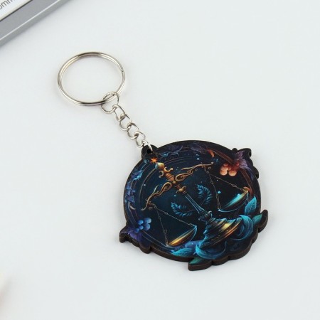 Key keychain wooden "Libra", space, 4.5 x 6 cm-2