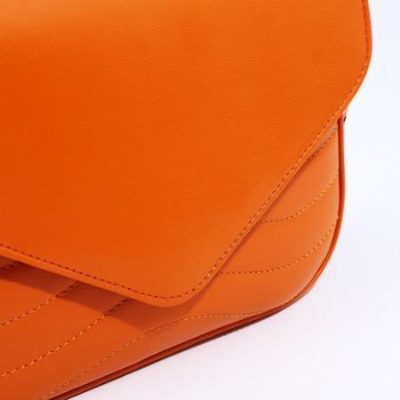Women's bag Fabula on a magnet, long belt, orange color-3