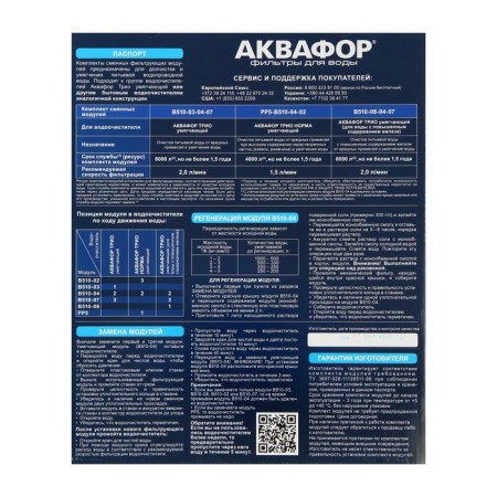 A set of interchangeable cartridges for Aquaphor Trio Norm, B510-03-04-07, filtering-2